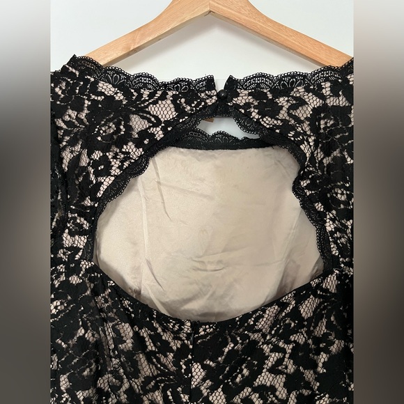 Venus Couture Black Lace Evening Gown w/ Keyhole Back and Short Train - Picture 6 of 11